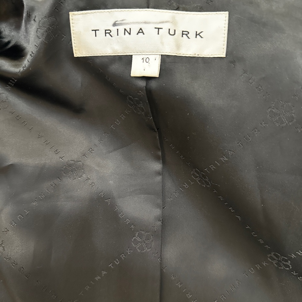 Women’s Trina Turk Double Breasted Black Wool Coat - Size 10 - Picture 8 of 8